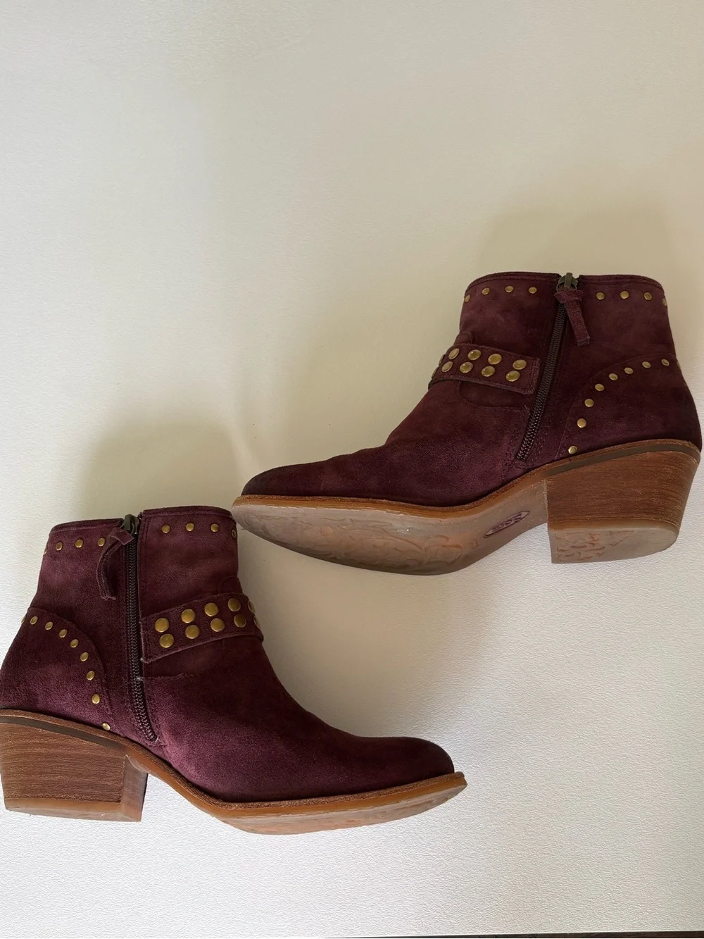 Sofft Allene II Boots Booties in Rustic Red Western Fesitval Concert Size 8